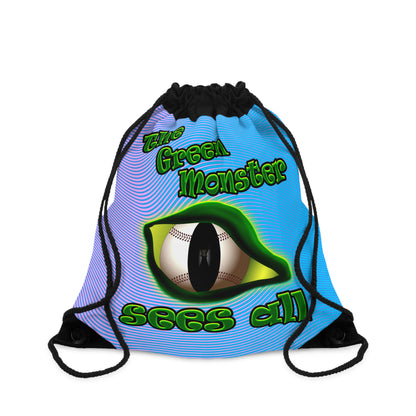 green monster - Drawstring Bag (light blue-purple wave)