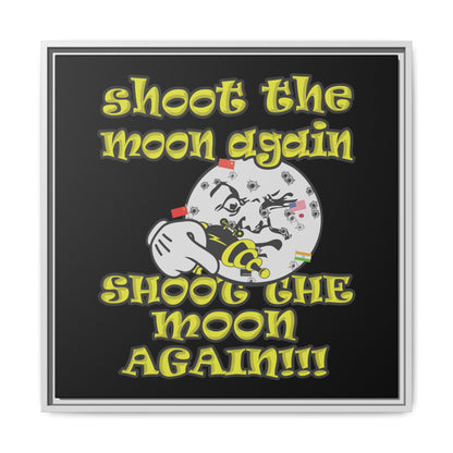 shoot the moon again - framed canvas art (black)