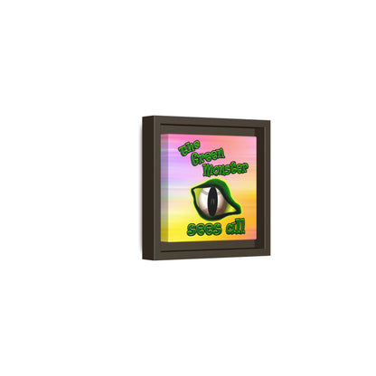 green monster - framed canvas art (color blur)