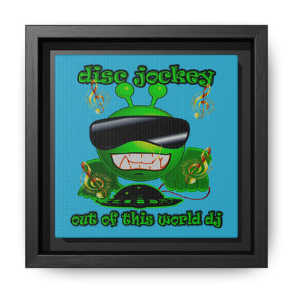 disc jockey - framed canvas art (turquoise)