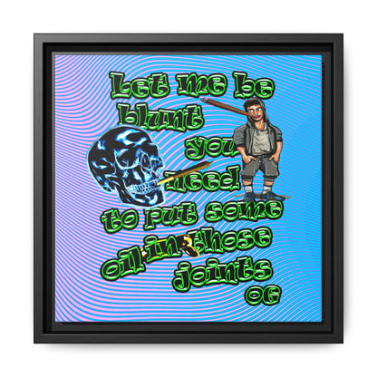 og - framed canvas art (light blue-purple wave)