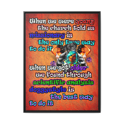 doggystyle - framed canvas art (burnt orange)