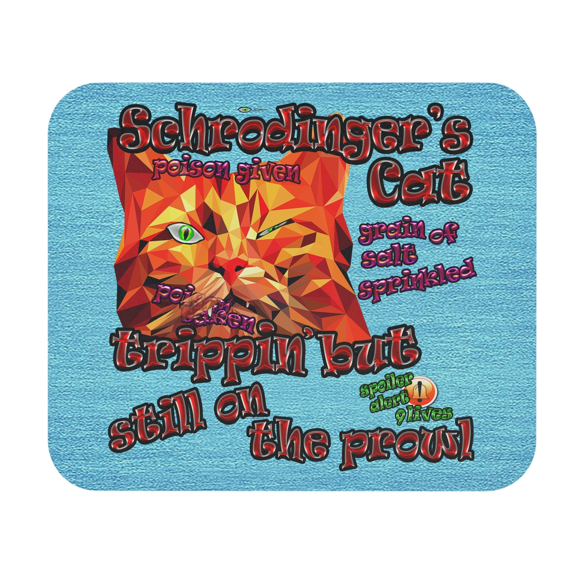 schrodinger's cat - Mouse Pad (Rectangle) (faded blue)