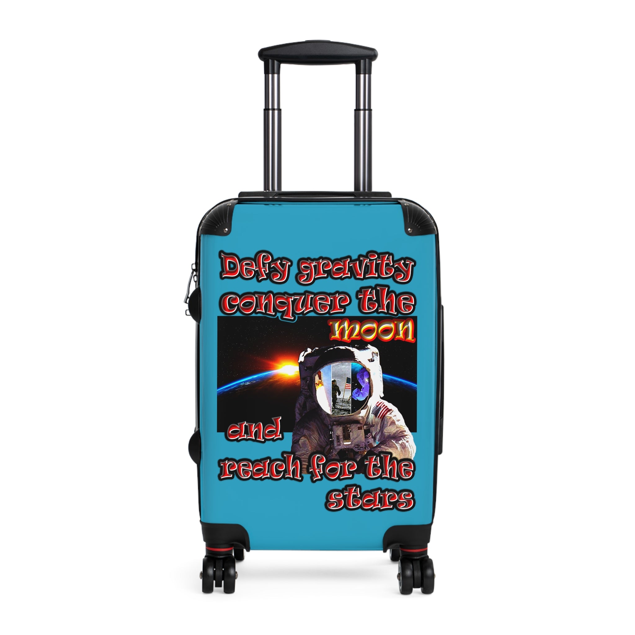 defy conquer reach - suitcase (turquoise)