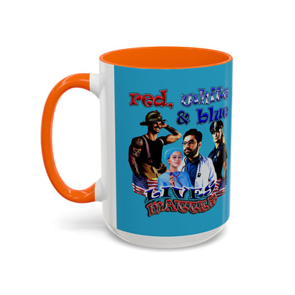 rw&b lives matter - Accent Mug (turquoise)