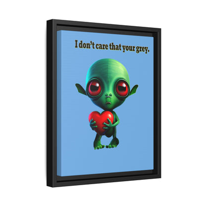I don't care that your grey - framed canvas art (light blue)