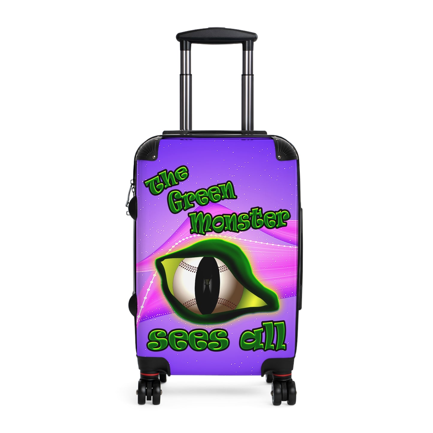green monster - Suitcase (purple-pink wave)