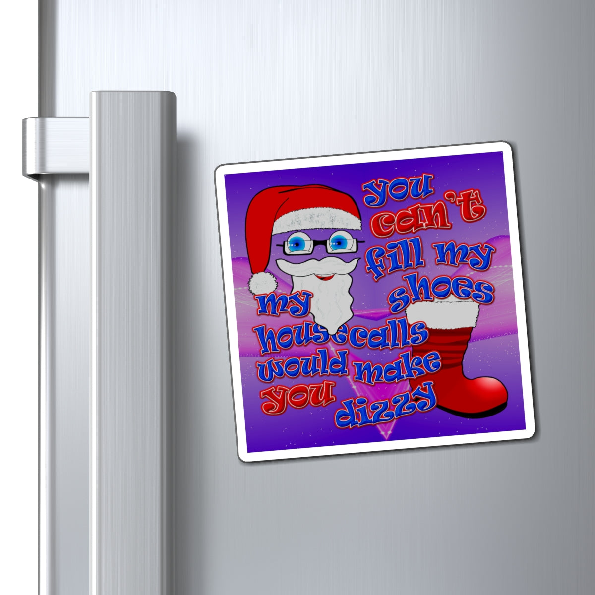 santa's shoes - Magnets - (purple-pink wave)