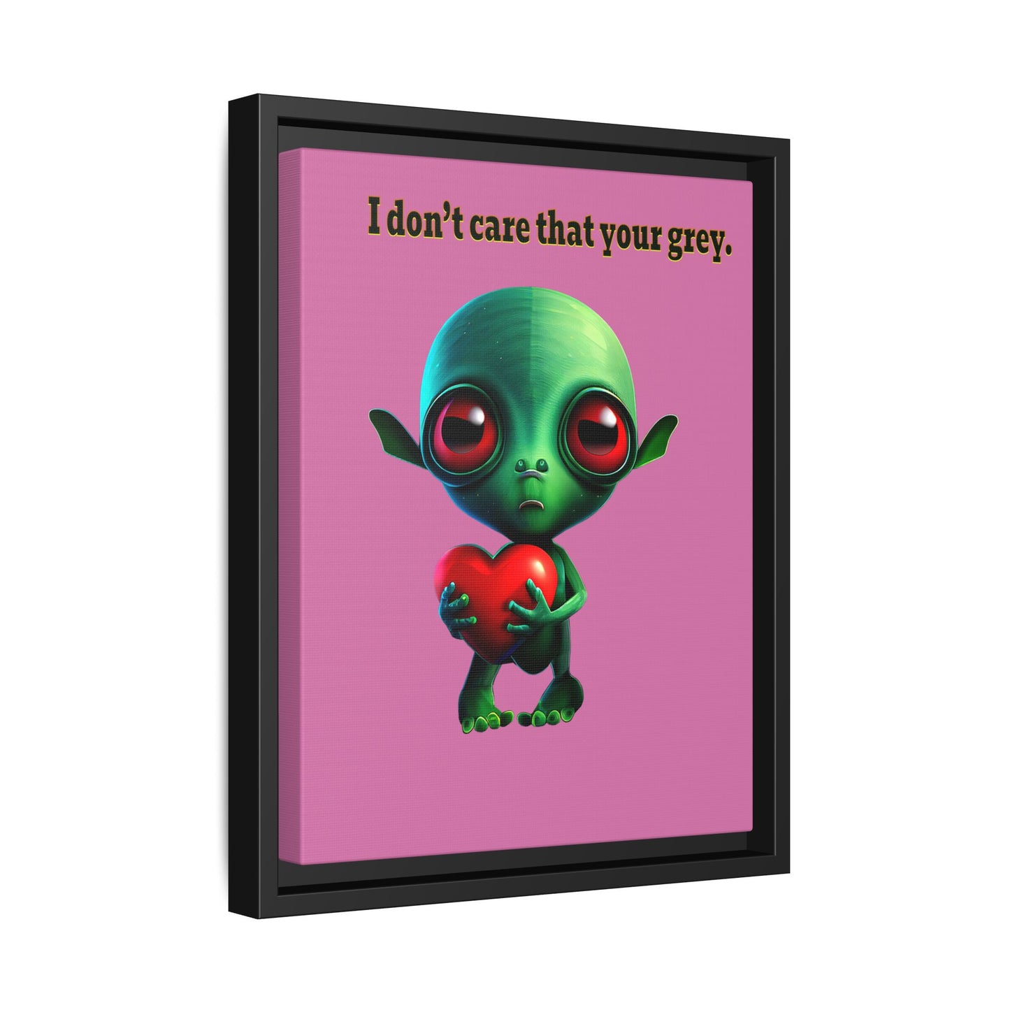 I don't care that your grey - framed canvas art (light pink)