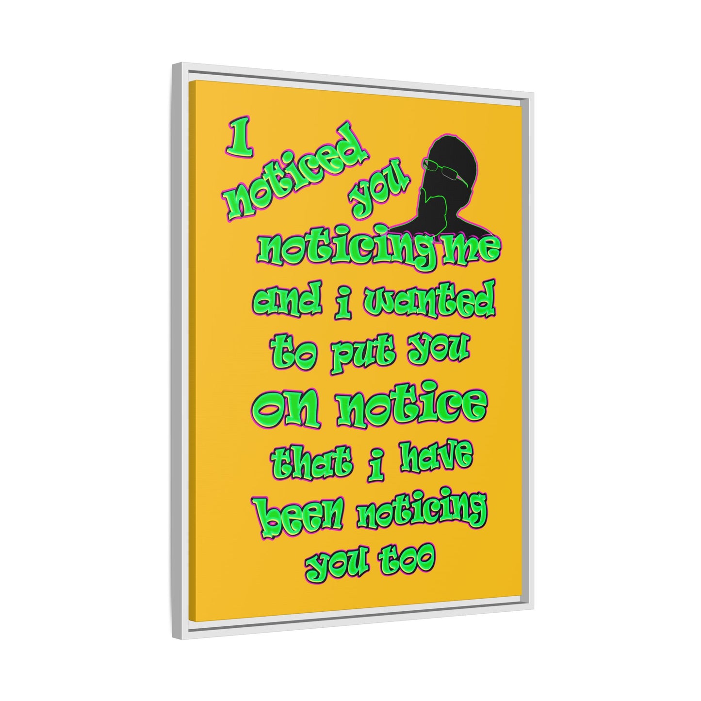 noticed you noticing - framed canvas art (yellow)