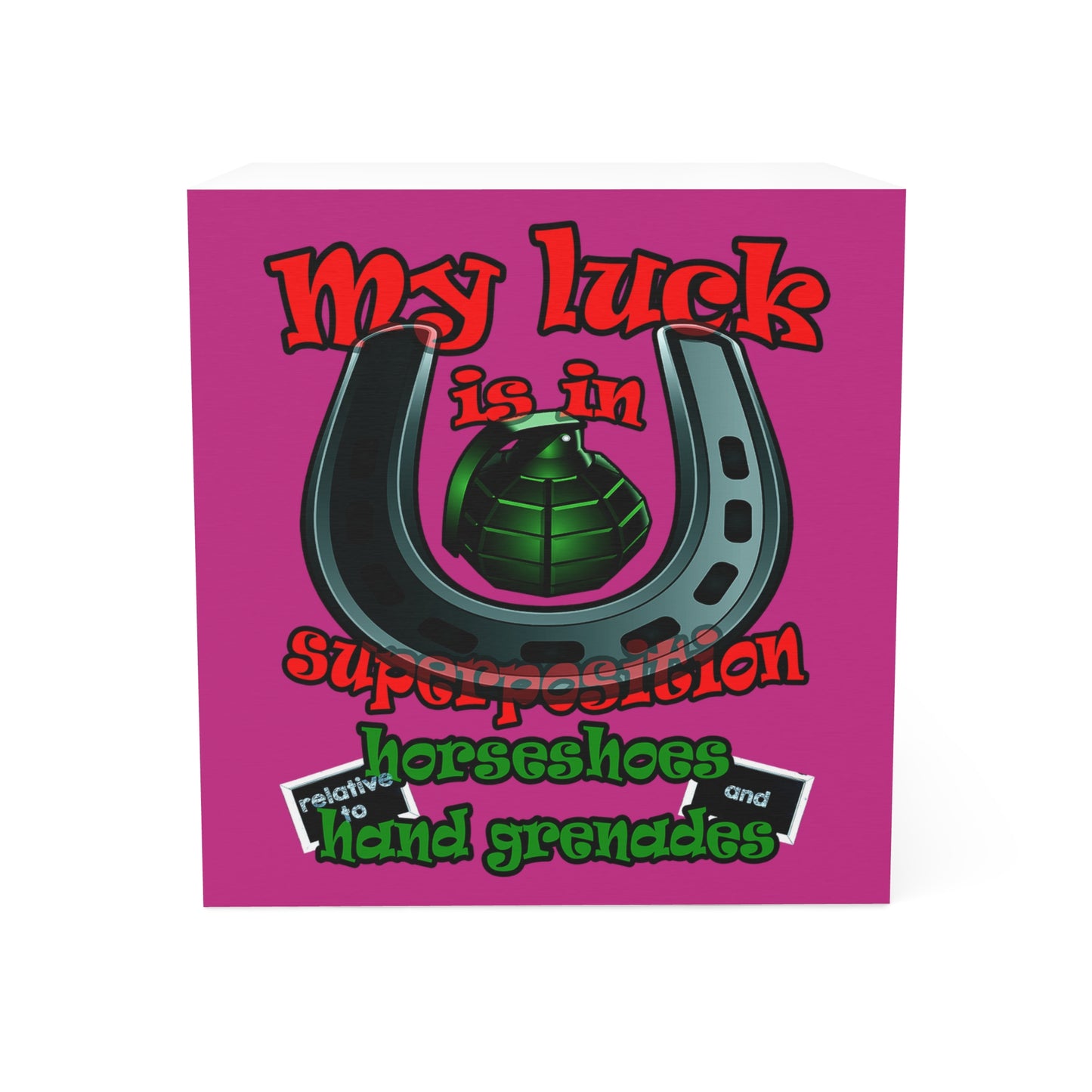 my luck - note cube (pink)