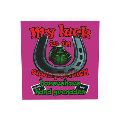 my luck - note cube (pink)