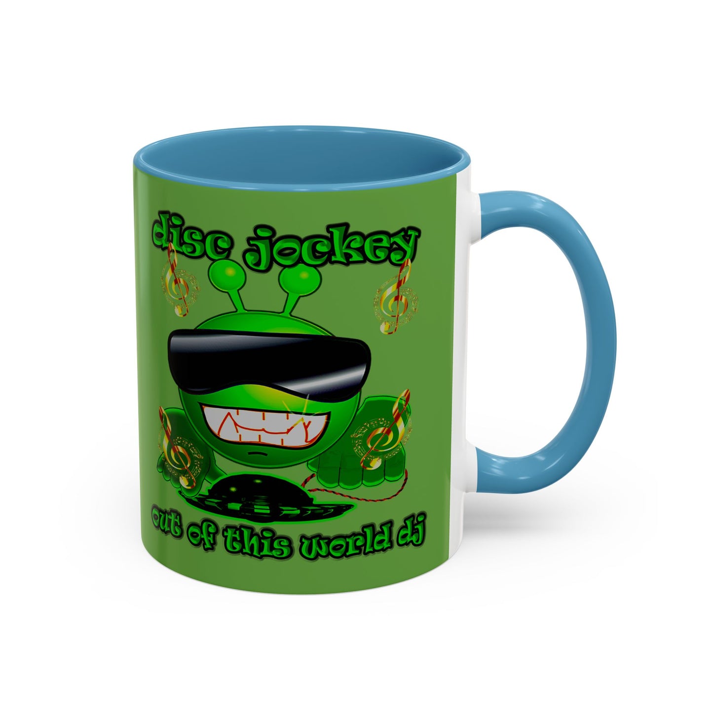 disc jockey - Accent Mug (green)