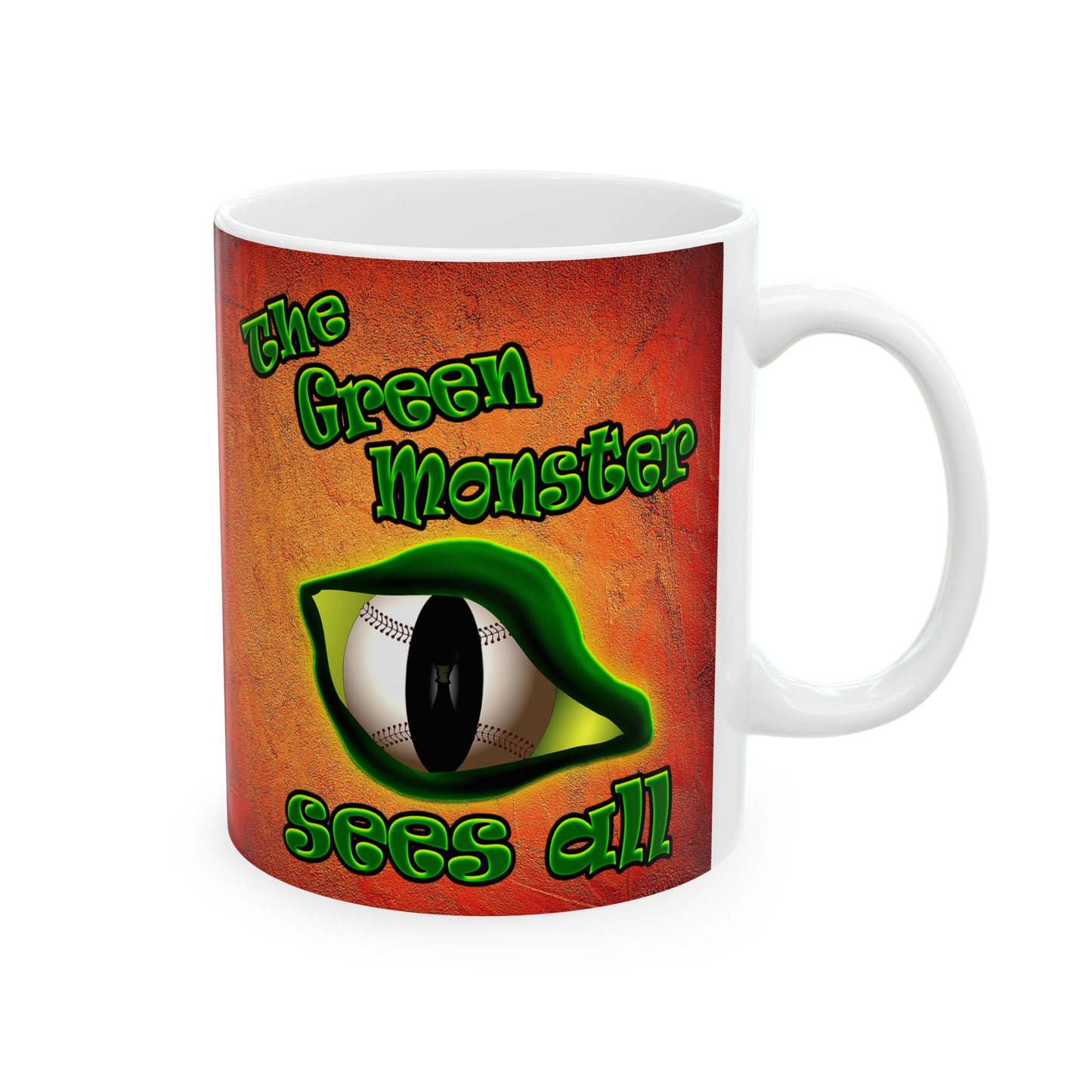 green monster - White Mug (burnt orange)