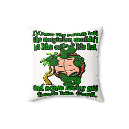 turtle race - Faux Suede Square Pillow - (white)