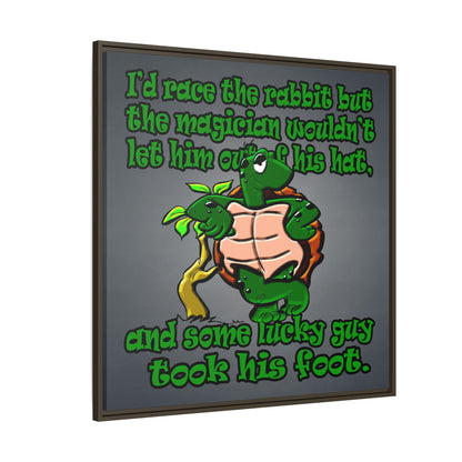 turtle race - framed canvas art (grey-light grey)