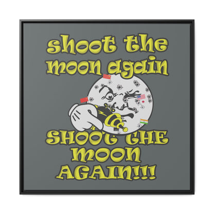 shoot the moon again - framed canvas art (dark grey)