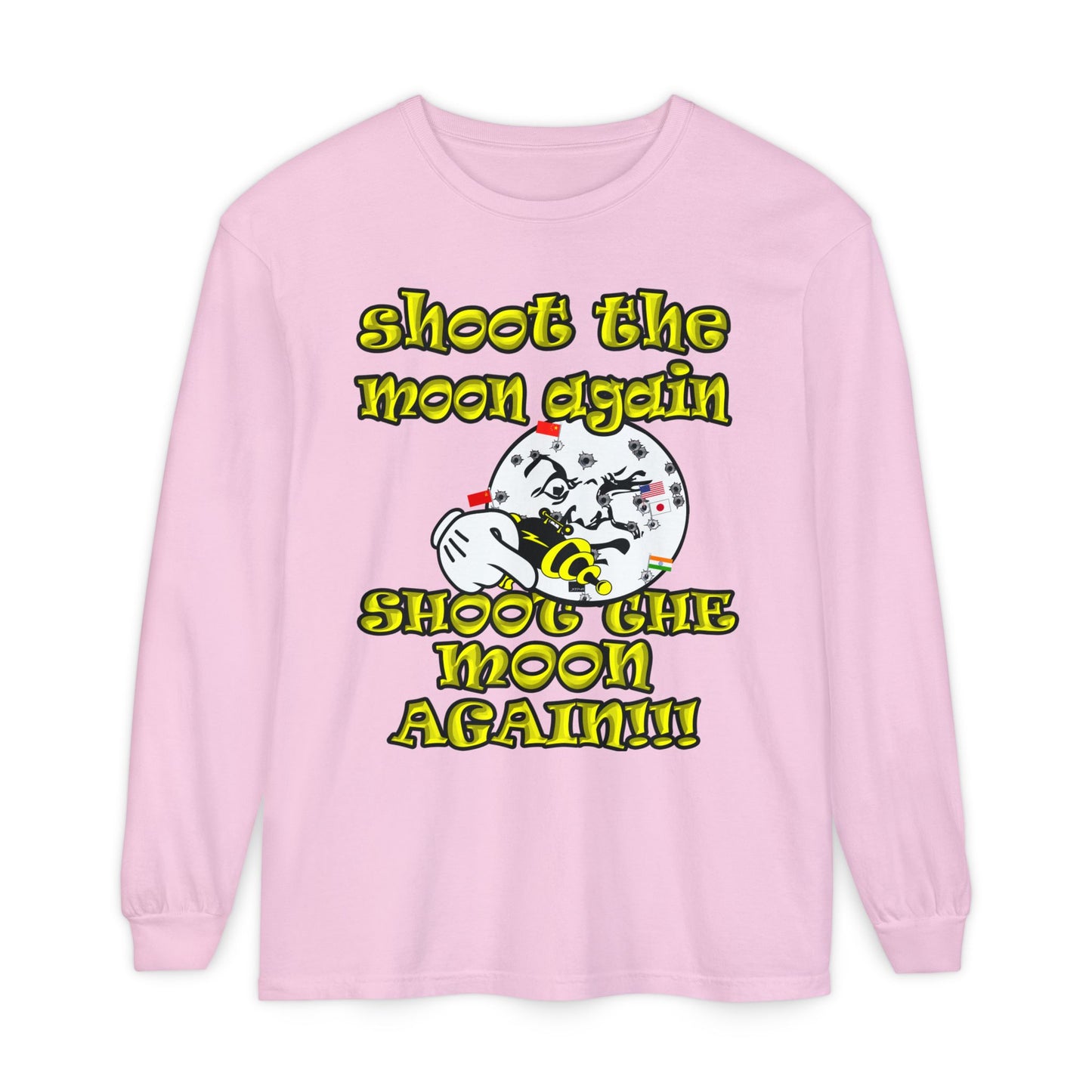 shoot the moon again - Unisex Garment-dyed Long Sleeve T-Shirt