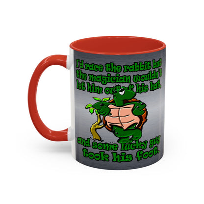 turtle race - Accent Mug (brushed nickel)