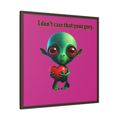 I don't care that your grey - framed canvas art (pink)