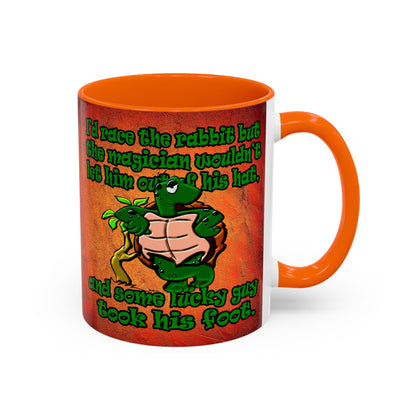 turtle race - Accent Mug (burnt orange)