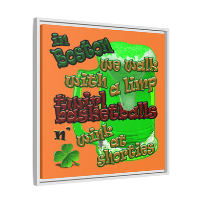 celtics logo - framed canvas art (crusta)