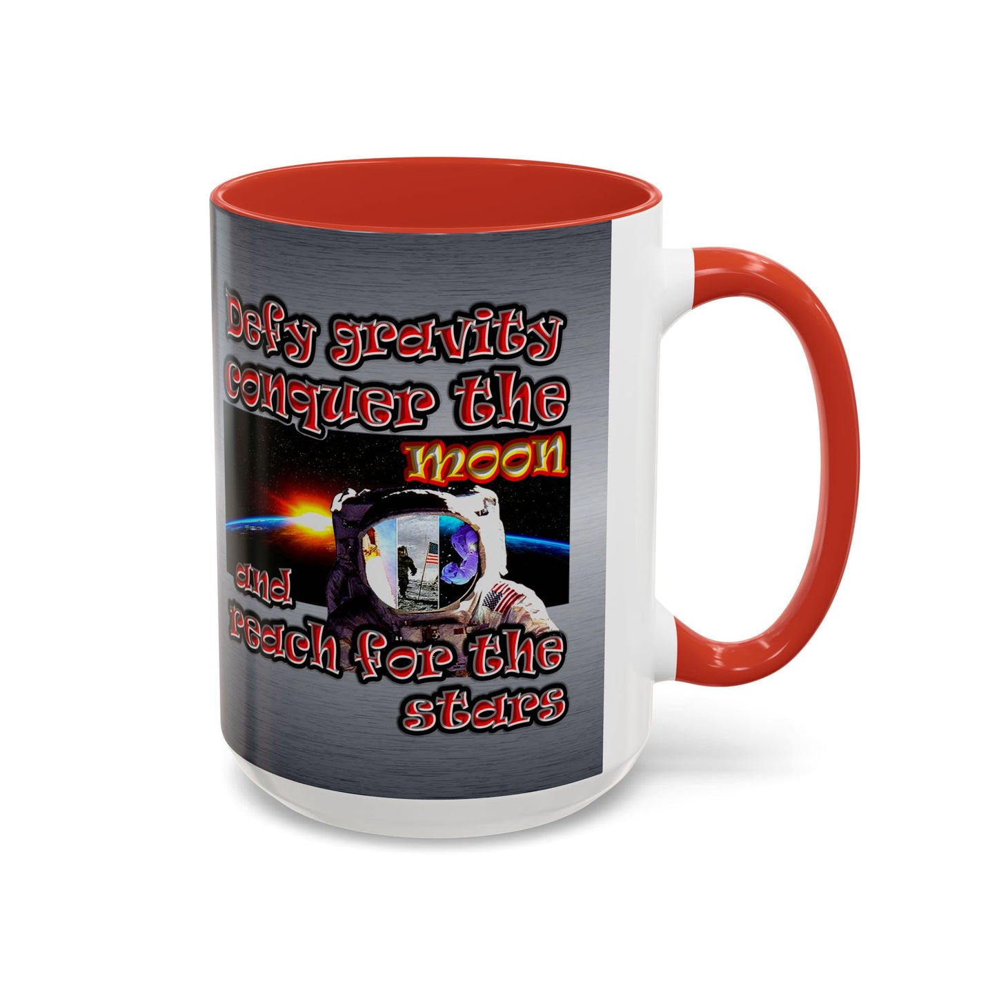defy conquer reach - Accent Mug (brushed nickel)