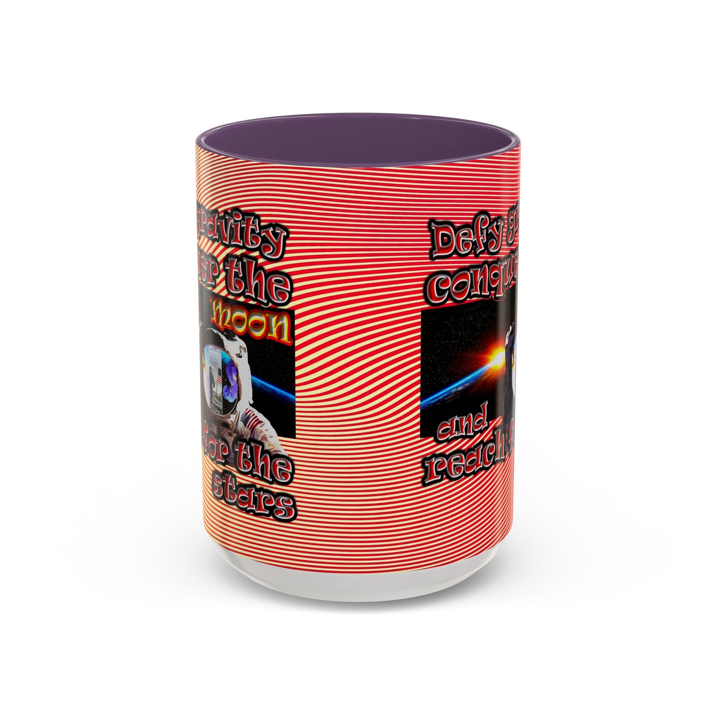 defy conquer reach - Accent Mug (yellow-orange wave)