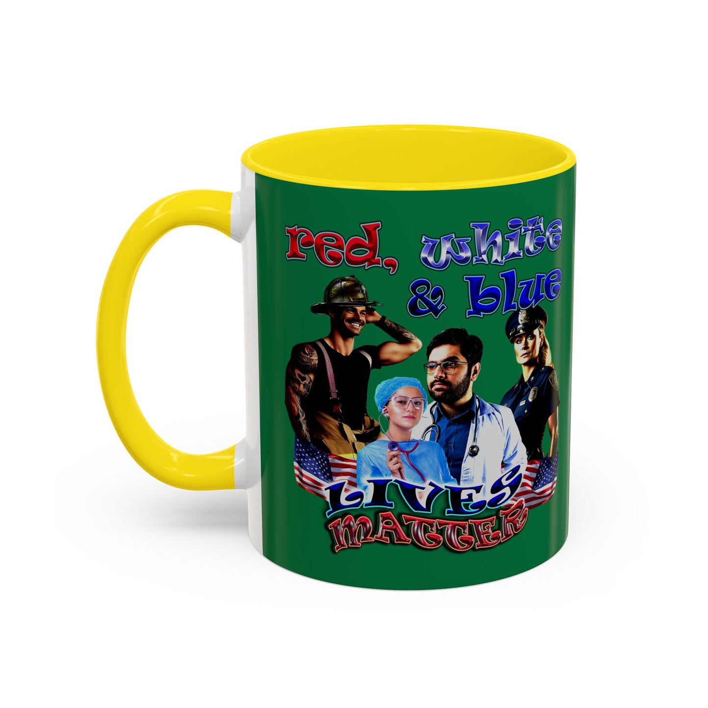 rw&b lives matter - Accent Mug (dark green)