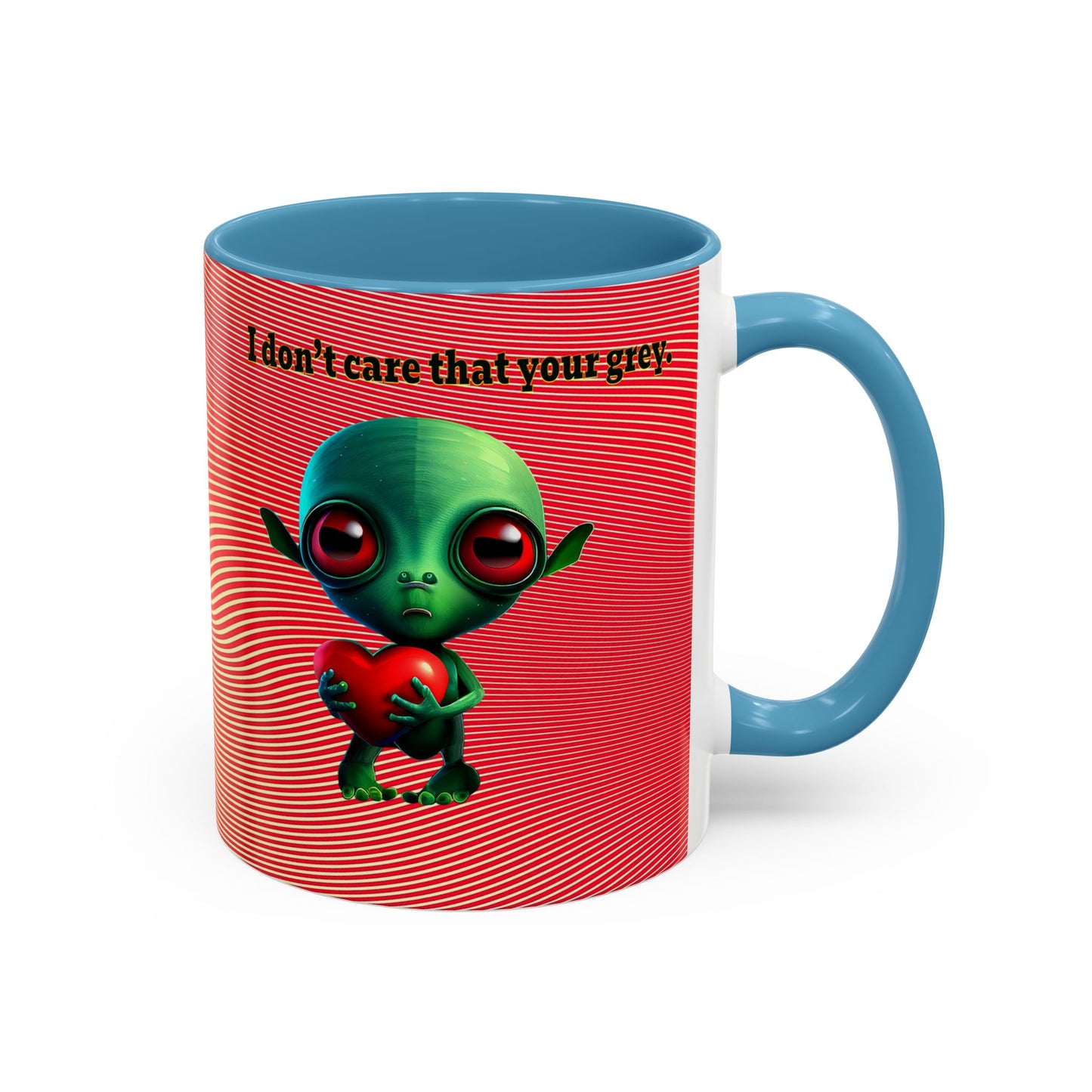 I don't care that your grey - Accent Mug (yellow-orange wave)