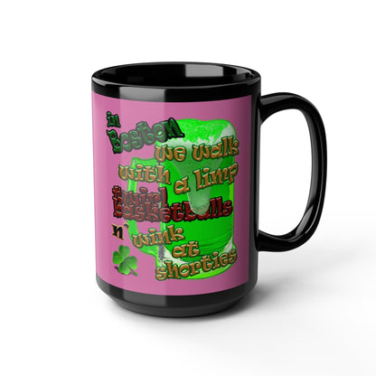 celtics logo - Black Mug (light pink)