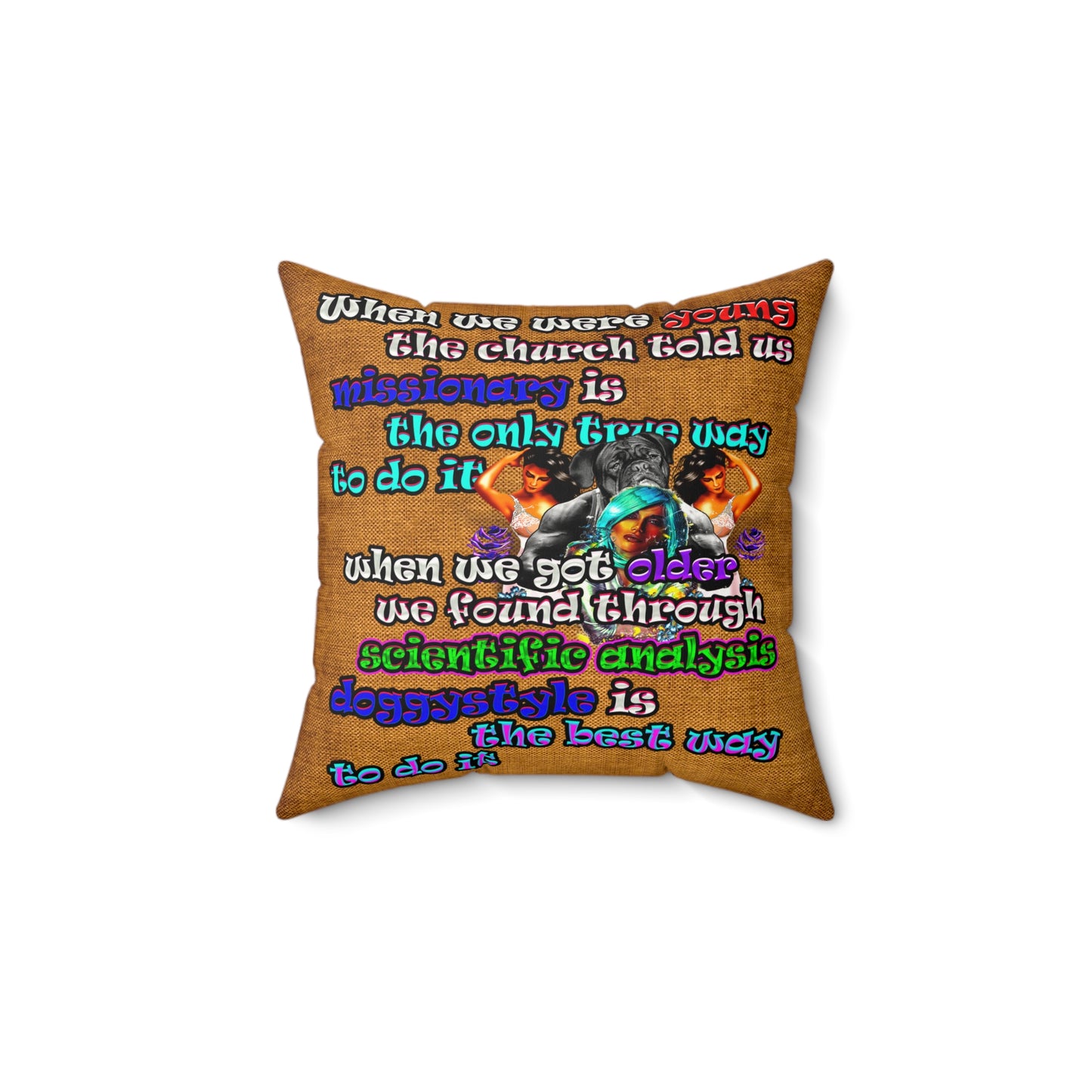 doggystyle - Faux Suede Square Pillow - (dichromatic brown papyrus)