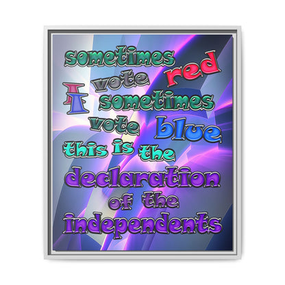 declaration of the independents - framed canvas art (grey-pink wave)