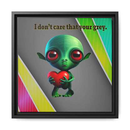 I don't care that your grey - framed canvas art (rainbow split)