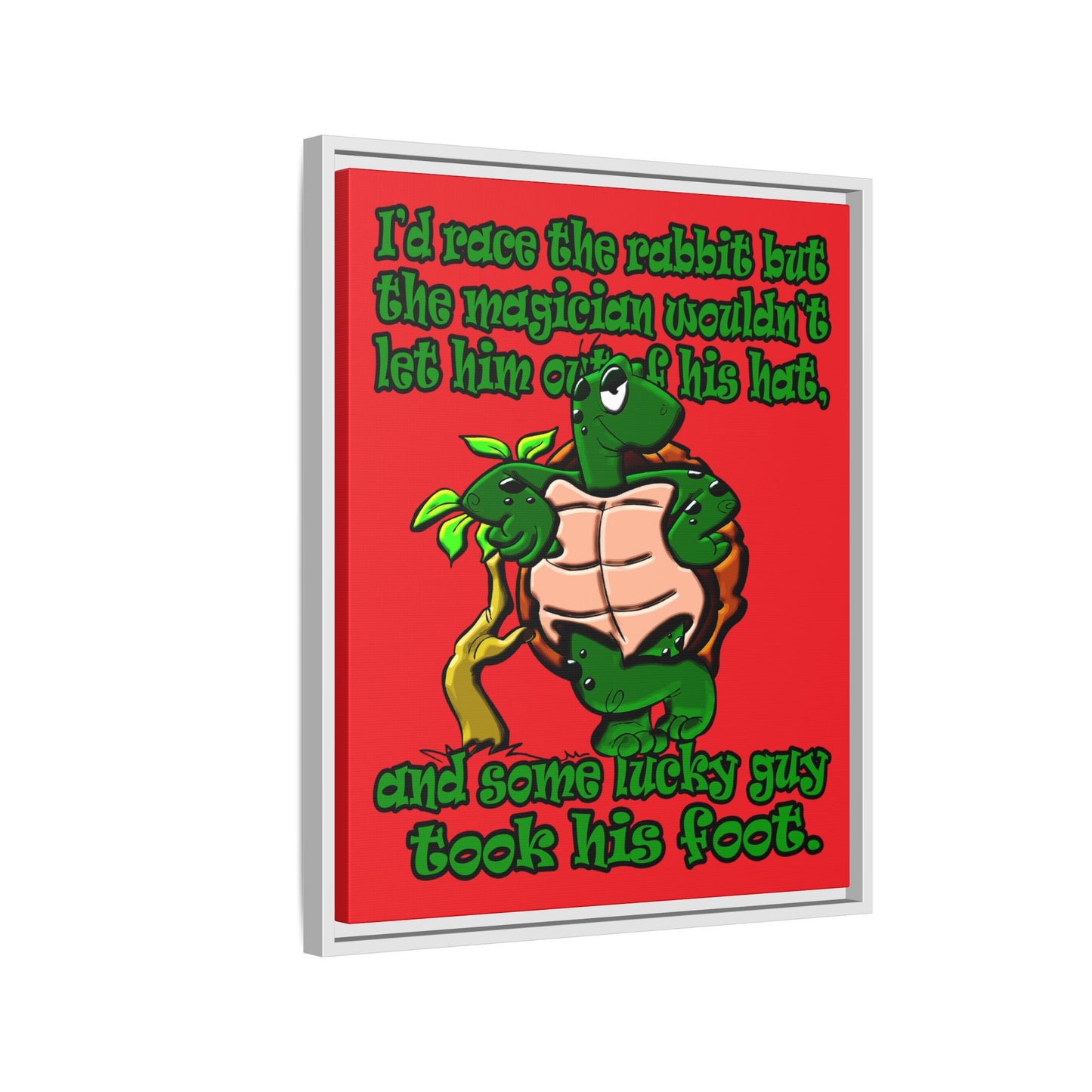 turtle race - framed canvas art (red)