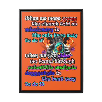 doggystyle - framed canvas art (orange)