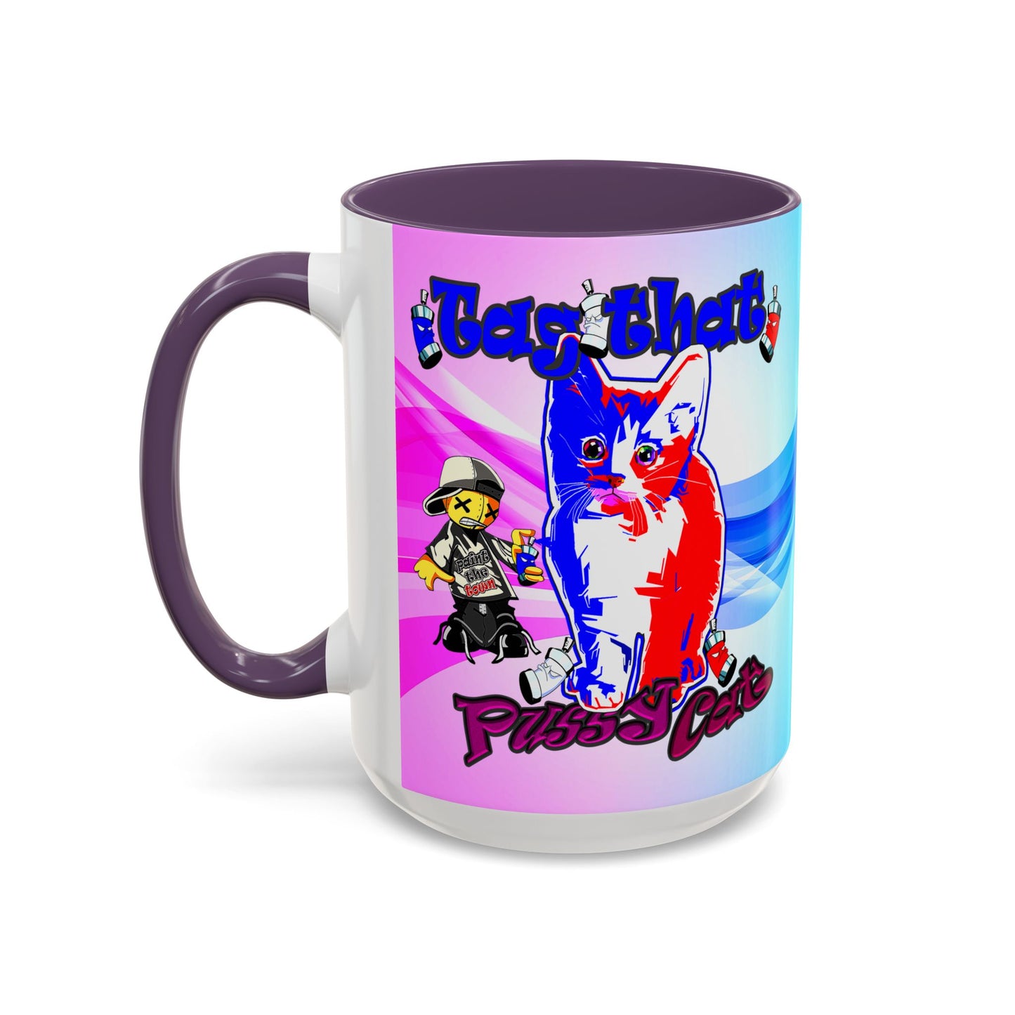 tag that - Accent Mug (light blue-pink wave)