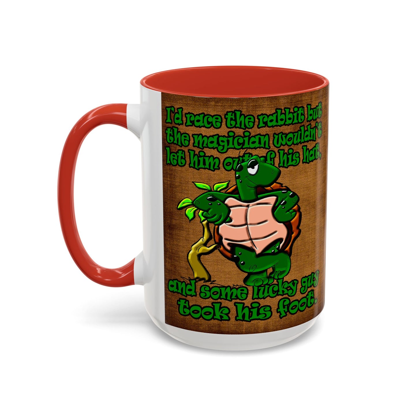 turtle race - Accent Mug (brown papyrus)