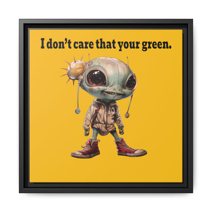 I don't care that your green - framed canvas art (yellow)