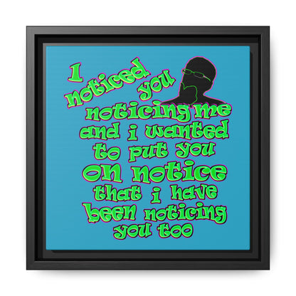 noticed you noticing - framed canvas art (turquoise)
