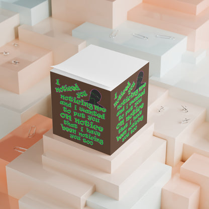 noticed you noticing - note cube (brown)