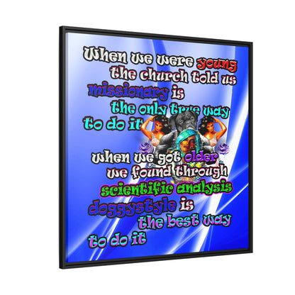 doggystyle - framed canvas art (blue-white wave)