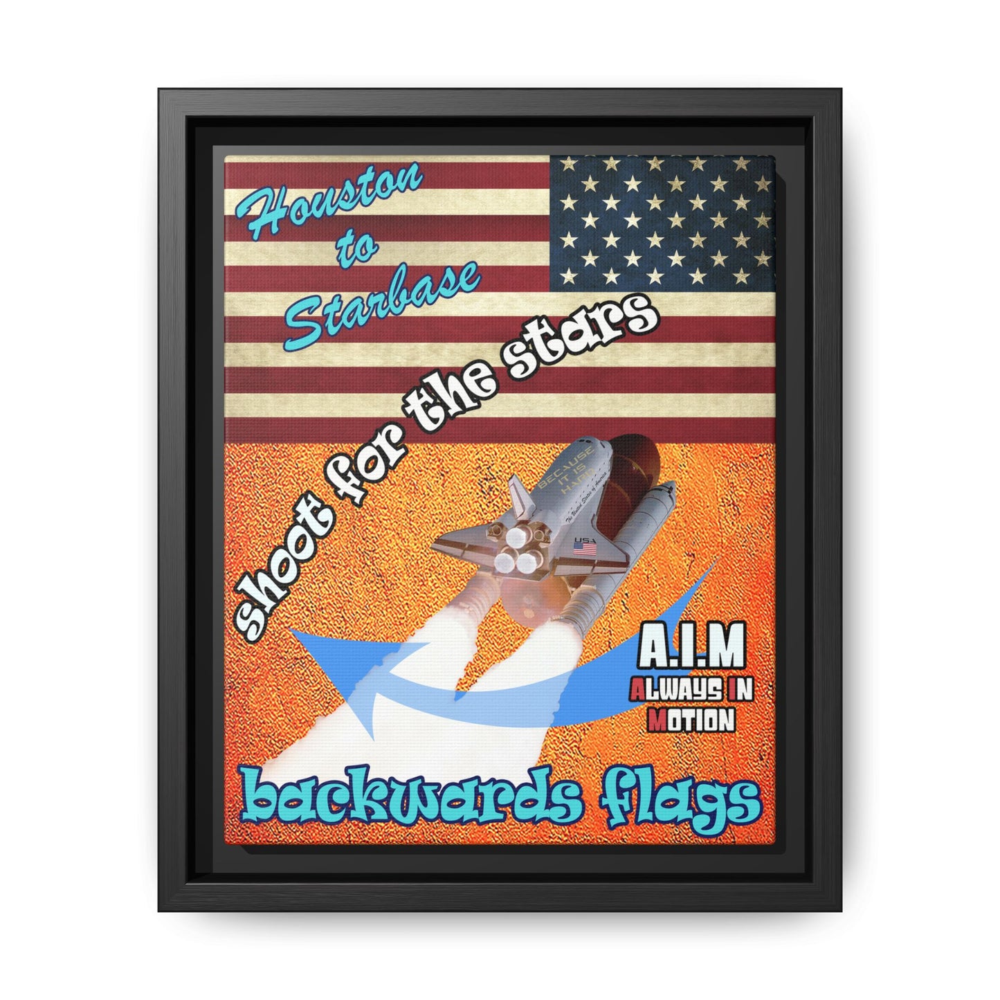 shoot for the stars - framed canvas art (burnt orange)