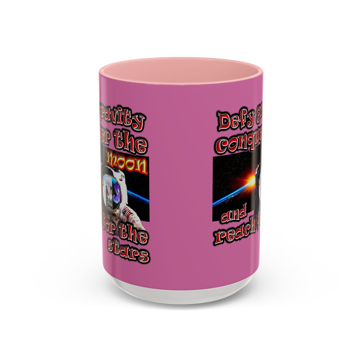 defy conquer reach - Accent Mug (light pink)