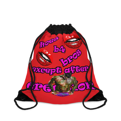 hoes b4 bros - Drawstring Bag (red)