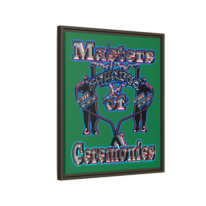 em cee squared - framed canvas art (dark green)