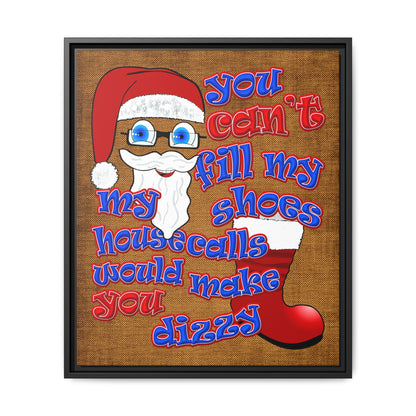 santa's shoes - framed canvas art (brown papyrus)