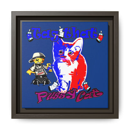 tag that - framed canvas art (dark blue)
