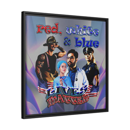 rw&b lives matter - framed canvas art (grey-pink wave)