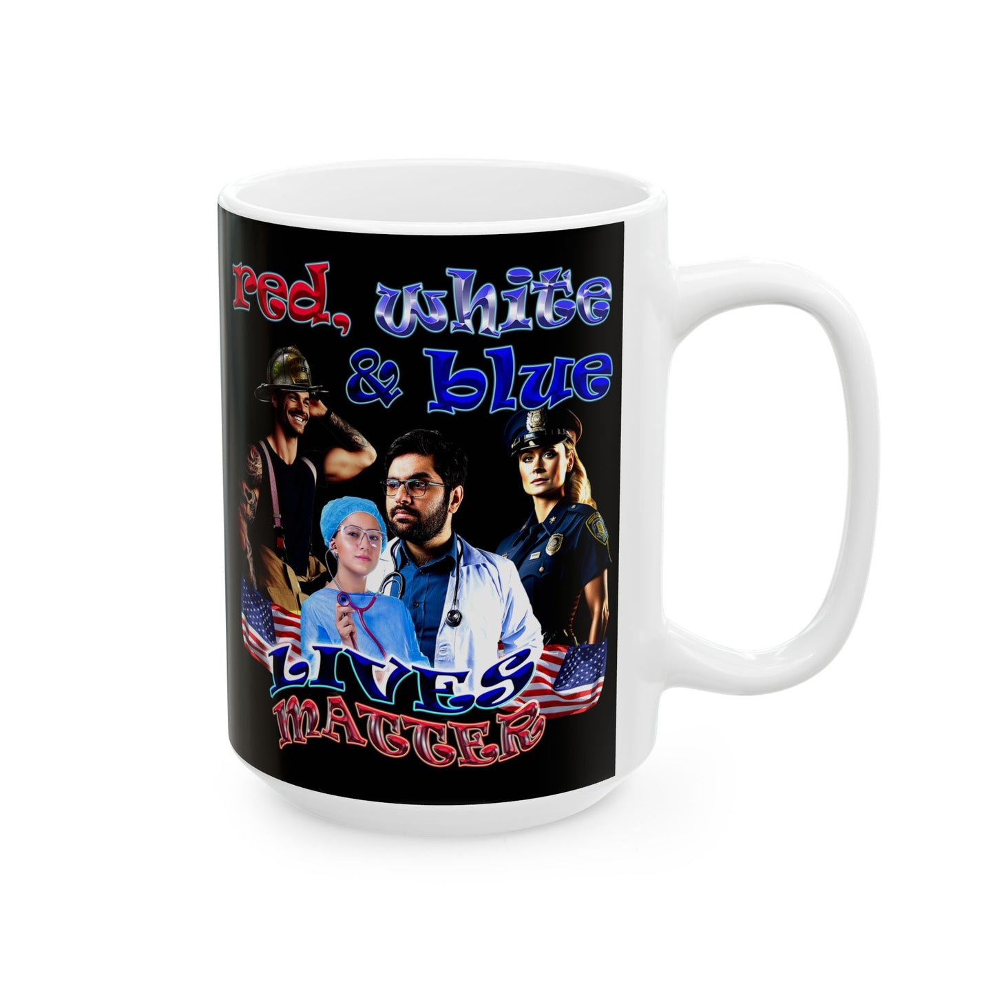 rw&b lives matter - White Mug (black)